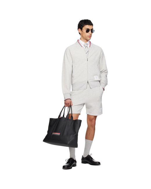 Thom Browne White Pique Loopback Sweat Shorts for men