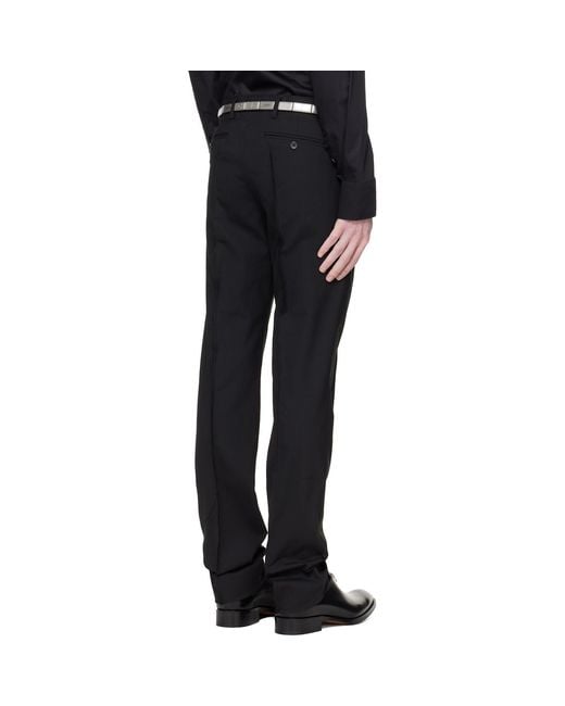 HODAKOVA Black Horse Hair Suit Trousers for men