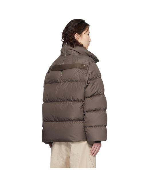 Rick Owens Brown Moncler + Taupe Cyclopic Down Jacket