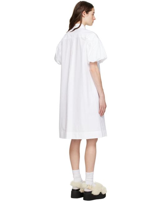 Simone Rocha Black White Puff Sleeve Midi Dress