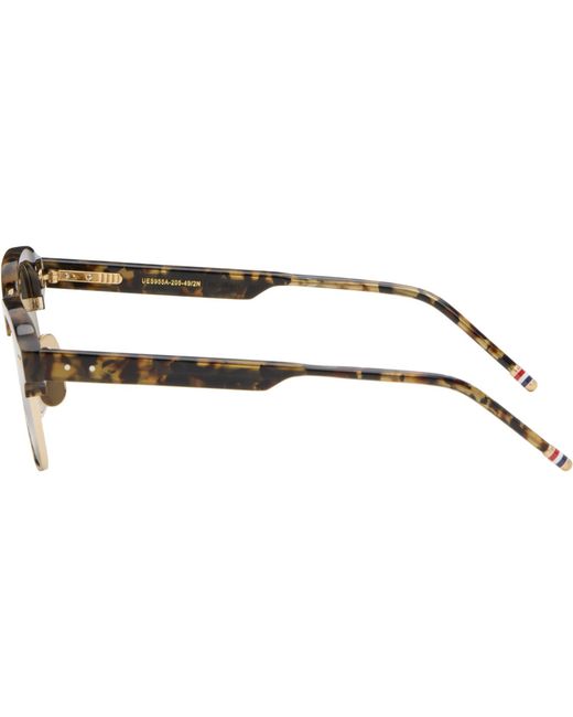 Thom Browne Brown Acetate & Titanium Square Sunglasses for men