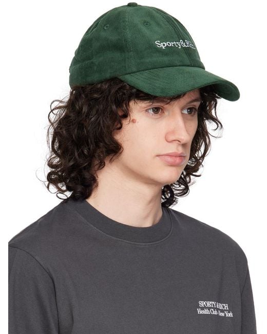 Sporty & Rich Green Embroidered Cap for men