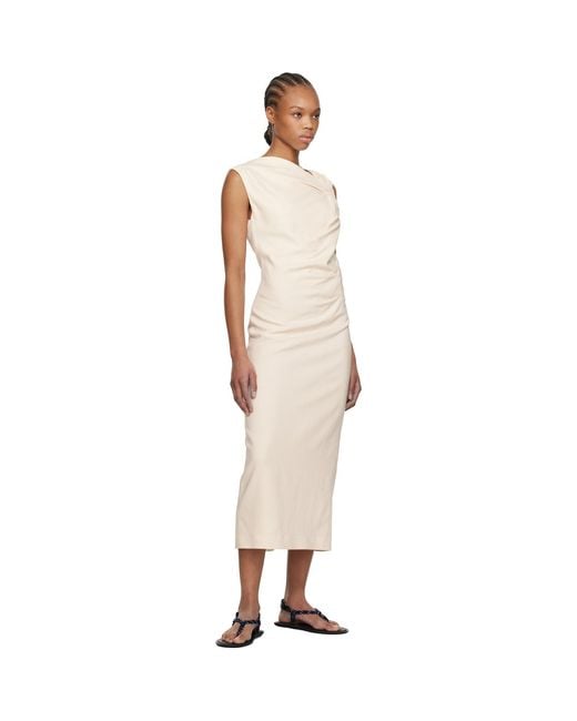 MSGM Black Off- Twisted Midi Dress