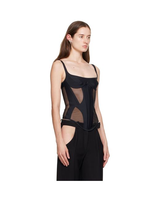 Mugler Black Illusion Tank Top