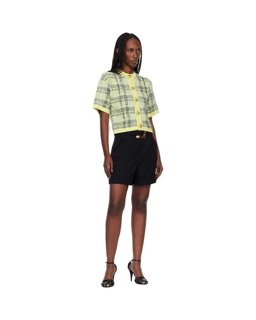 Balmain Black Grain De Poudre Belt Shorts