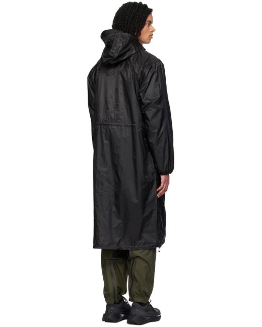 Rains Black Norton Longer Coat for men
