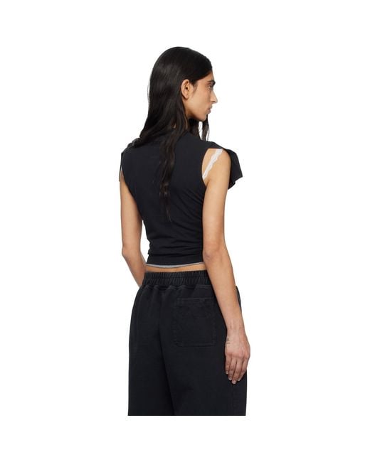 Vetements Black Biker Cross Logo Front Sleeve T-Shirt