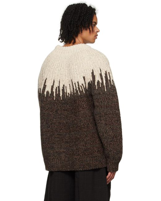 Bottega Veneta Black Brown Graphic Sweater for men