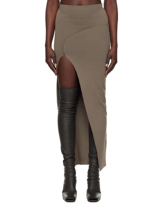 Rick Owens Hollywood Theresa Midi Skirt in Black | Lyst