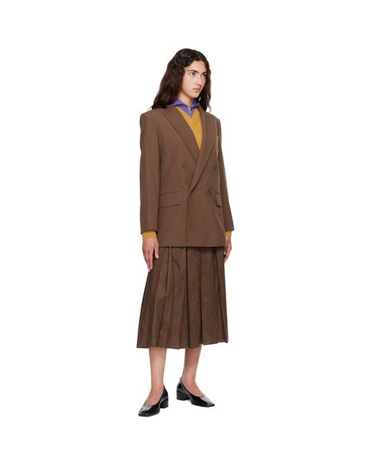 MM6 by Maison Margiela Brown Taupe Wool Blend Suit Blazer