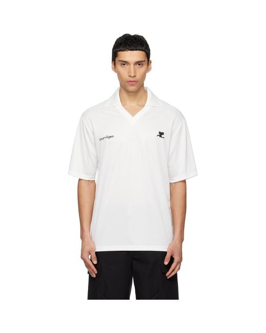 Courreges White Oversized Sports Polo for men