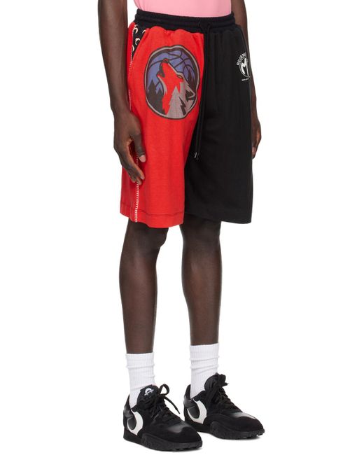 MARINE SERRE Red & Black Graphic Shorts for men