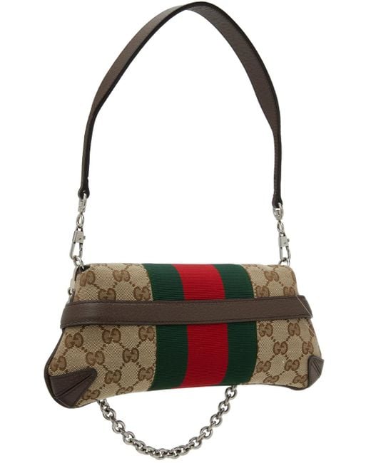 Gucci Black Taupe Small Horsebit Chain Bag