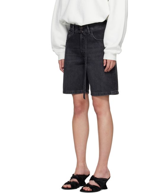 Acne Black Loose Fit Denim Shorts