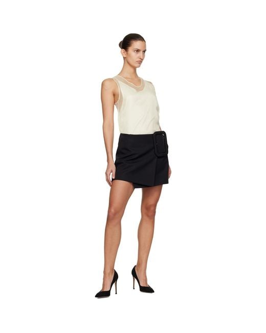 AMI Black Off- Sheer Silk Tank Top