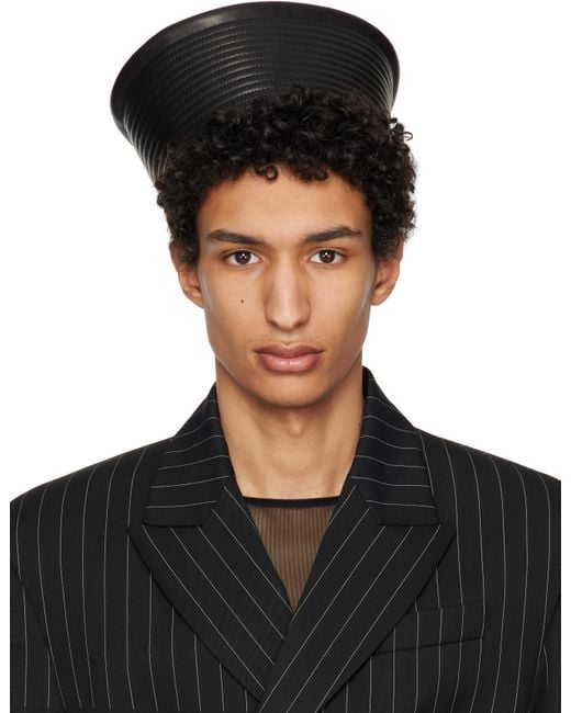 メンズ Jean Paul Gaultier ブラック The Leather Sailor ハット Black