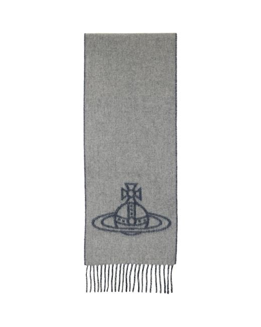 Vivienne Westwood Gray Double Face Scarf for men