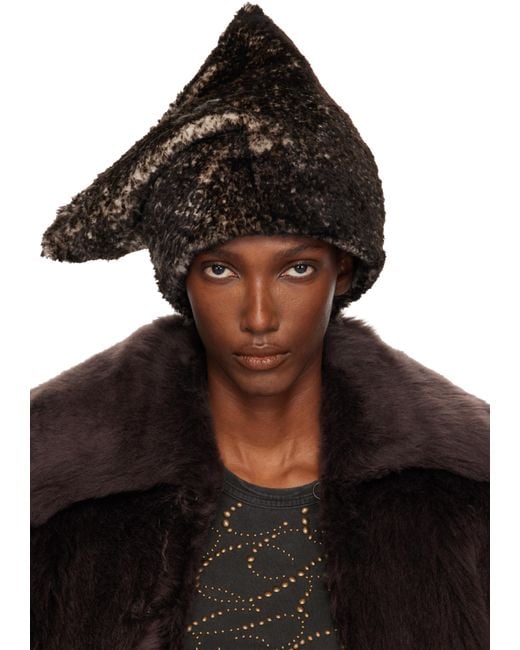 KNWLS Black Vox Oversized Shearling Beanie