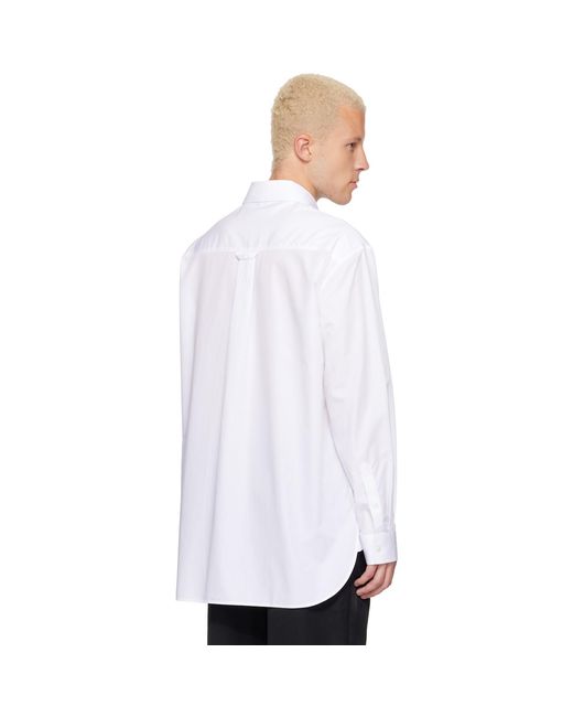 Simone Rocha White Lace Up Hem Easy Shirt for men