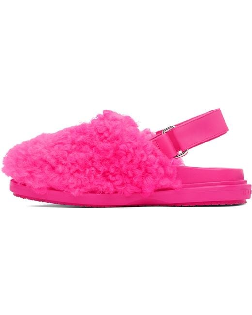 Marni Pink Sabot Strap Loafers