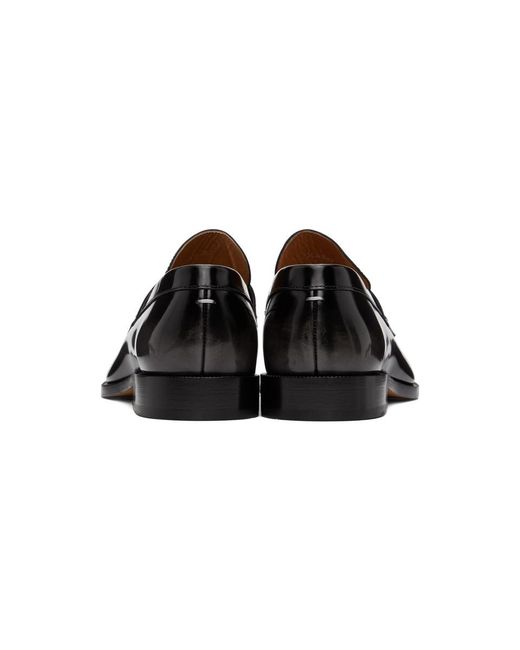 Maison Margiela Leather Grey Tabi Advocate Loafers in Black for Men - Lyst