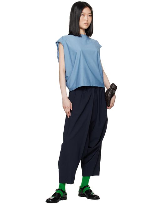 Issey Miyake Blue Seamless Trousers