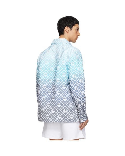 Casablanca Blue Monogram Gradient Jacquard Jacket for men