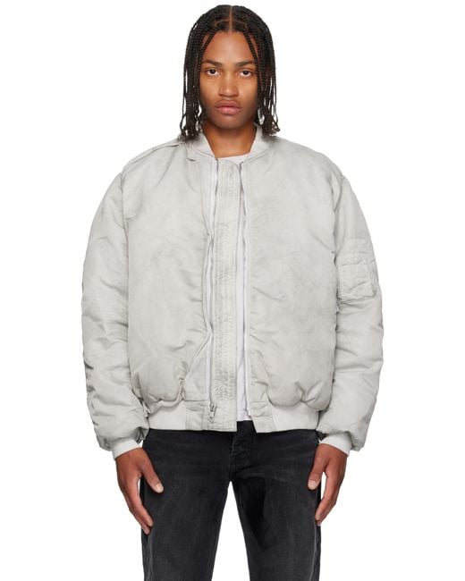 ALEXANDER DIGENOVA Gray Cutout Bomber Jacket for men