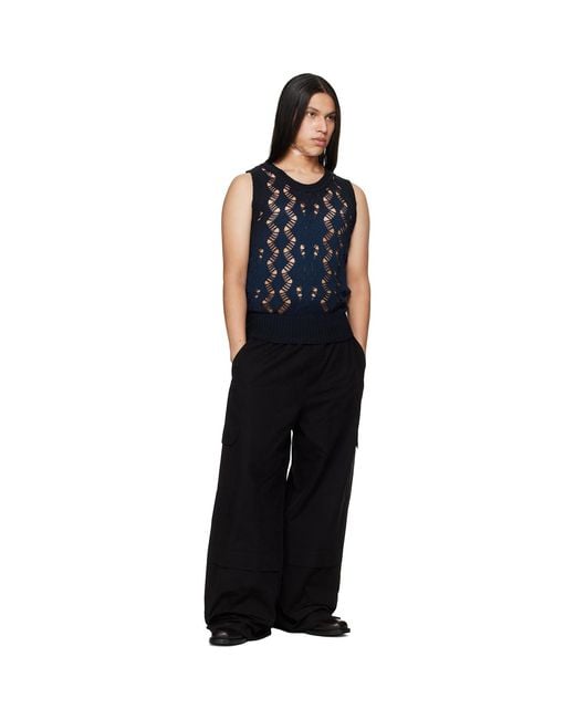 Egonlab Black Sculpted Track Trousers for men