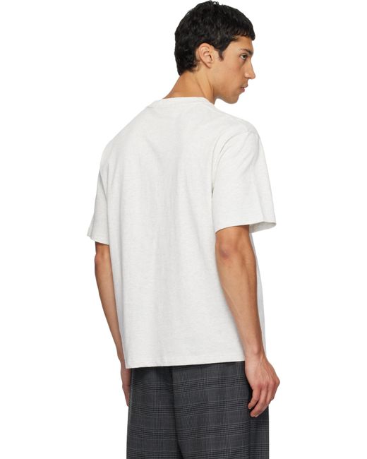 T-Shirt Décontracté Gris À Logo De Style Collégial À Ornements Facettés A Bathing Ape pour homme en coloris White