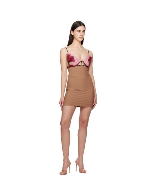 Nensi Dojaka Black Tan & Celina Floral Petal Minidress