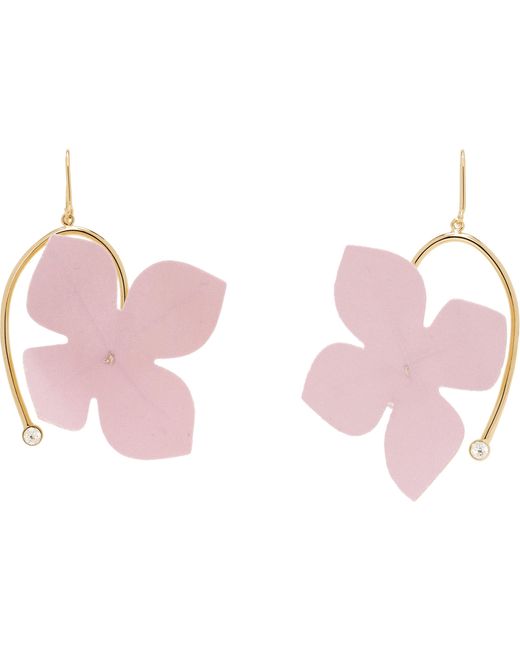 Marni Pink Poplin Flower Hook Earrings