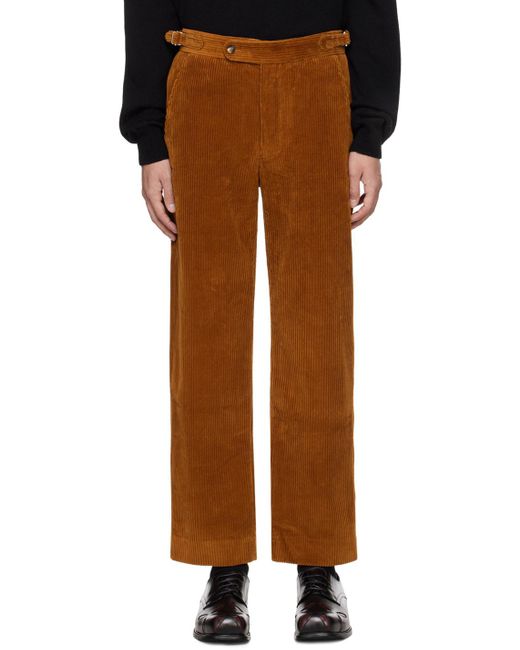 Pantalon brun à pattes coulissantes Bode pour homme en coloris Brown