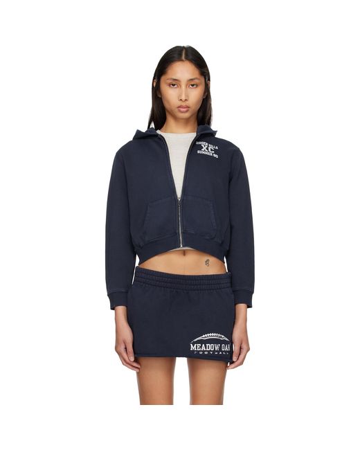 Skims Blue Boyfriend Fleece Zip Up Hoodie