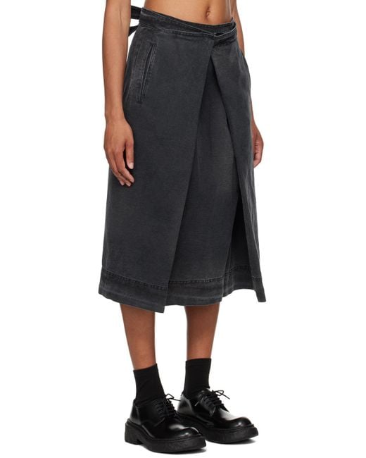 YMC Black George Midi Skirt