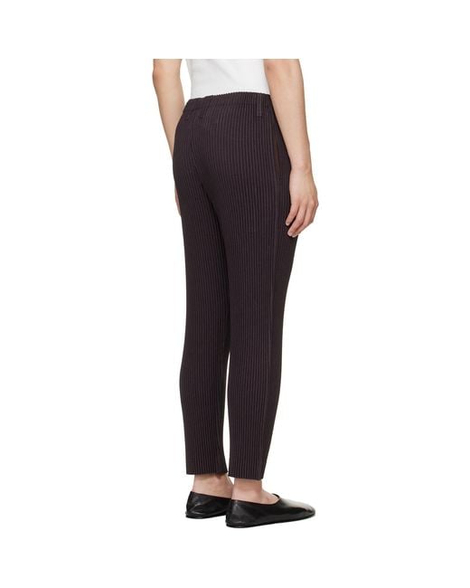 Homme Plissé Issey Miyake Blue Linen Like Trousers for men