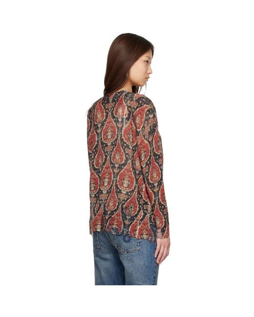 R13 Brown Printed Boyfriend Cardigan