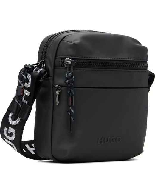 HUGO Black Bonded-Logo Bag for men