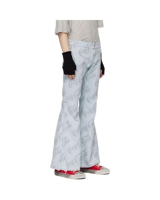 ERL White Jacquard Jeans for men