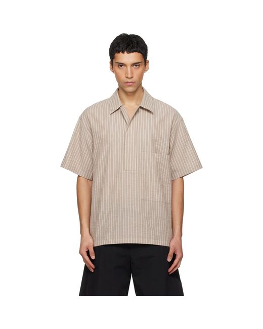 LE17SEPTEMBRE Natural Pullover Seersucker Shirt for men