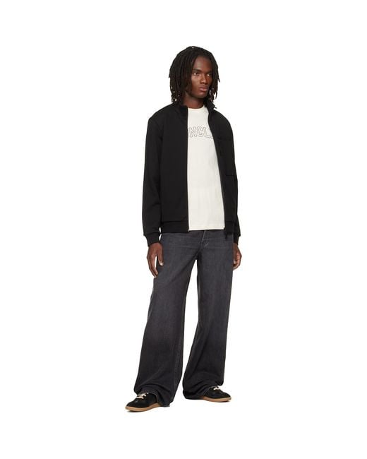 Moncler Black Zip Up Sweatshirt for men