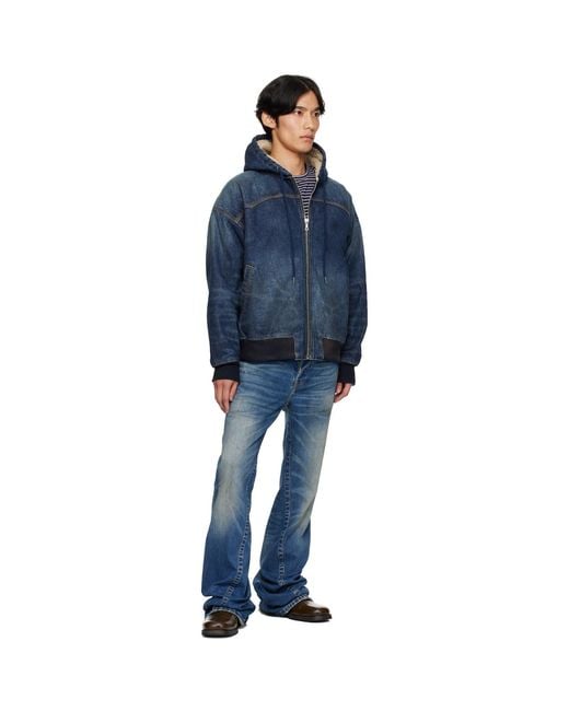 Cout de la Liberte Blue Mike Japanese Vtg Double Dip Sherpa Lined Denim Jacket for men