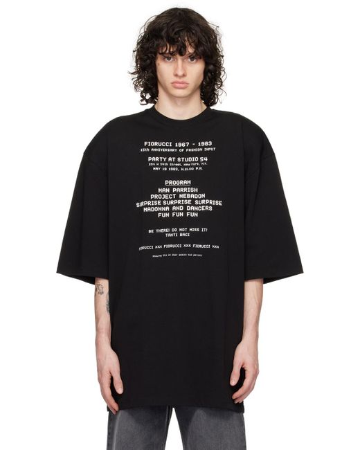 Fiorucci Black Print T-Shirt for men