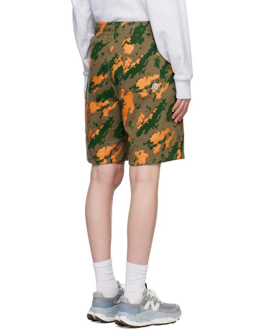 BBCICECREAM Yellow Khaki Camo Print Shorts