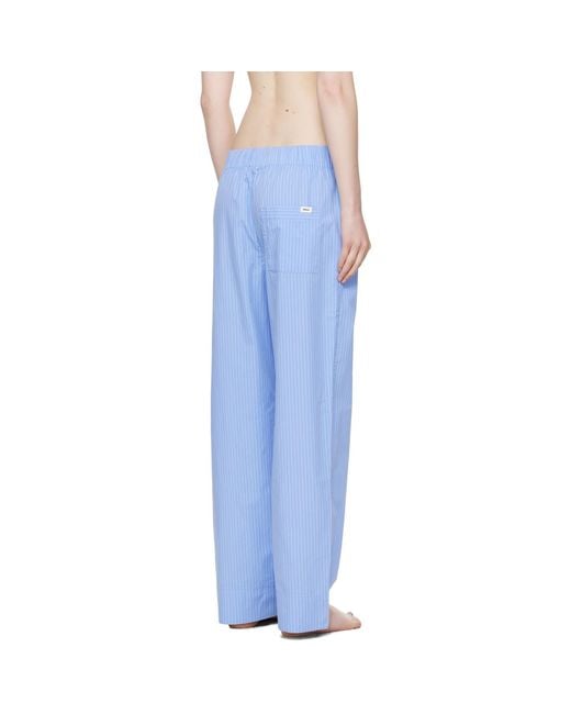 Tekla Blue Poplin Pyjama Pants