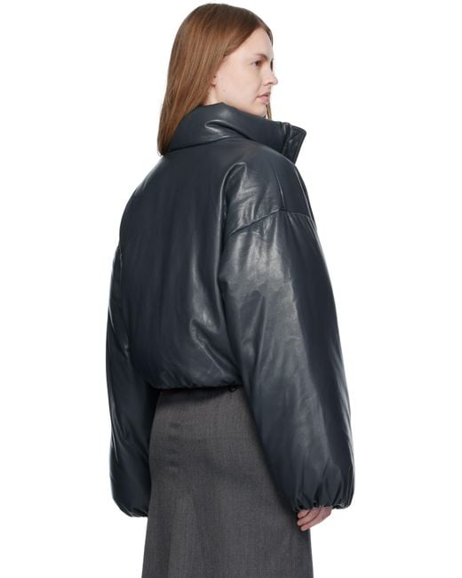 Nanushka Black Lilima Down Vegan Leather Jacket