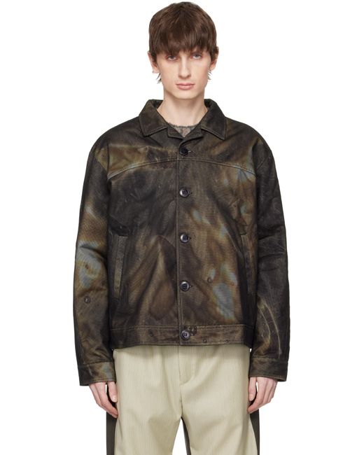 Blouson Noir Et À Motif Graphique Serapis pour homme en coloris Black