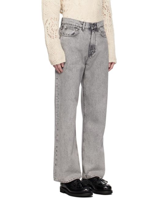 Our Legacy White Gray Third Cut Jeans for men