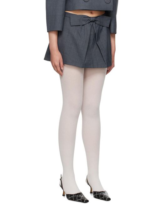 ShuShu/Tong Black Gray Bow Miniskirt