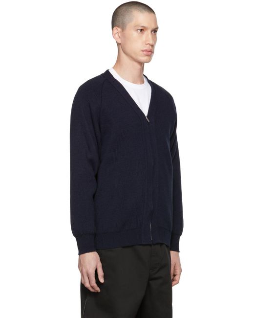 Comme des Garçons Blue Navy Lochaven Of Scotland Edition Cardigan for men